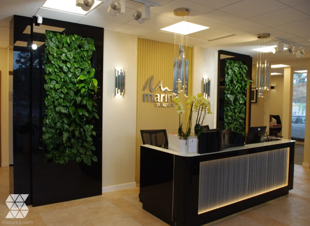 Zielone ściany - pnące rośliny w zabudowie regałowej